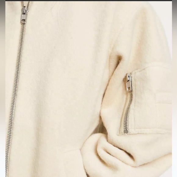 NEW ASOS Design Brushed Bomber in Stone - Picture 6 of 13